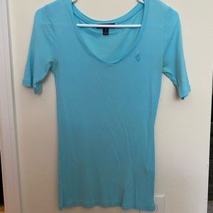 Ralph Lauren light blue elbow sleeve shirt